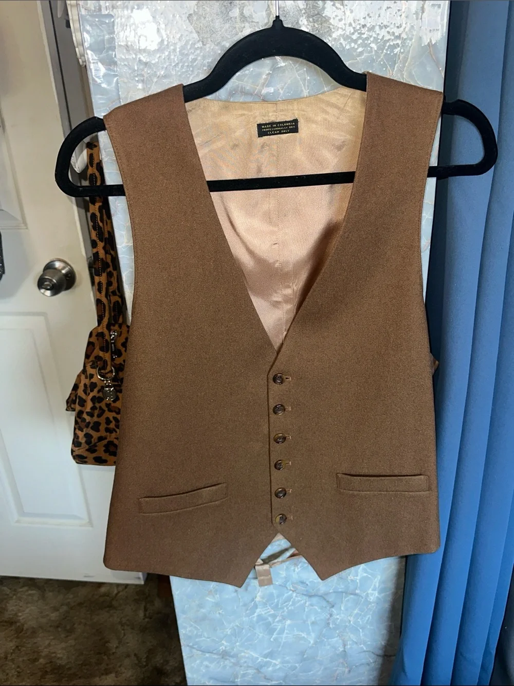 Men's Brown Wool Blend Vest - Classic Tailored Waistcoat